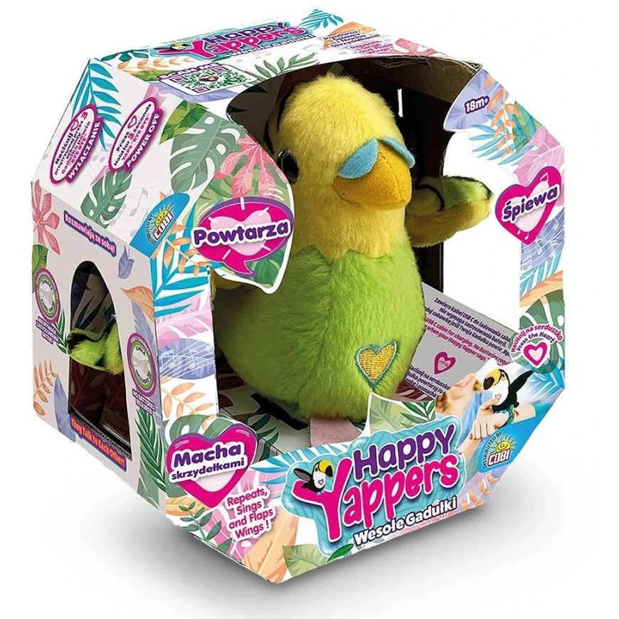 Cobi Интерaktifный мягкий плюшевый золотой попугай Happy Yappers – 5