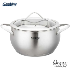 NERŪSĒJOŠĀ TĒRAUDA PODS + VĀKS 20X11 CM, 3,3 L, NICOLAI TAND, ORIGINI, COOKING BY HEINNER