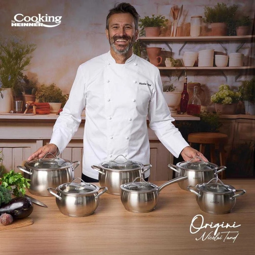 НЕРЖАВЕЮЩАЯ СТАЛЬНАЯ КОВШ + КРЫШКА 20X11 СМ, 3,3 Л, NICOLAI TAND, ORIGINI, COOKING BY HEINNER – 4
