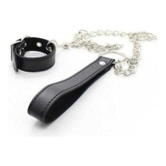 Toyz4Lovers Odinė apykaklė juoda unisex su pavadėlio dominavimu