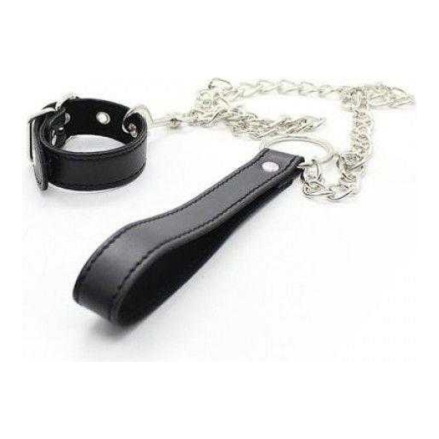 Toyz4Lovers Nahkahihna must unisex talutushihnalla