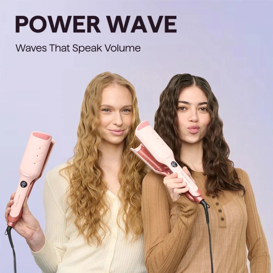 Plaukų garbanojimo žnyplės Wavytalk Power Wave rožinės – 3