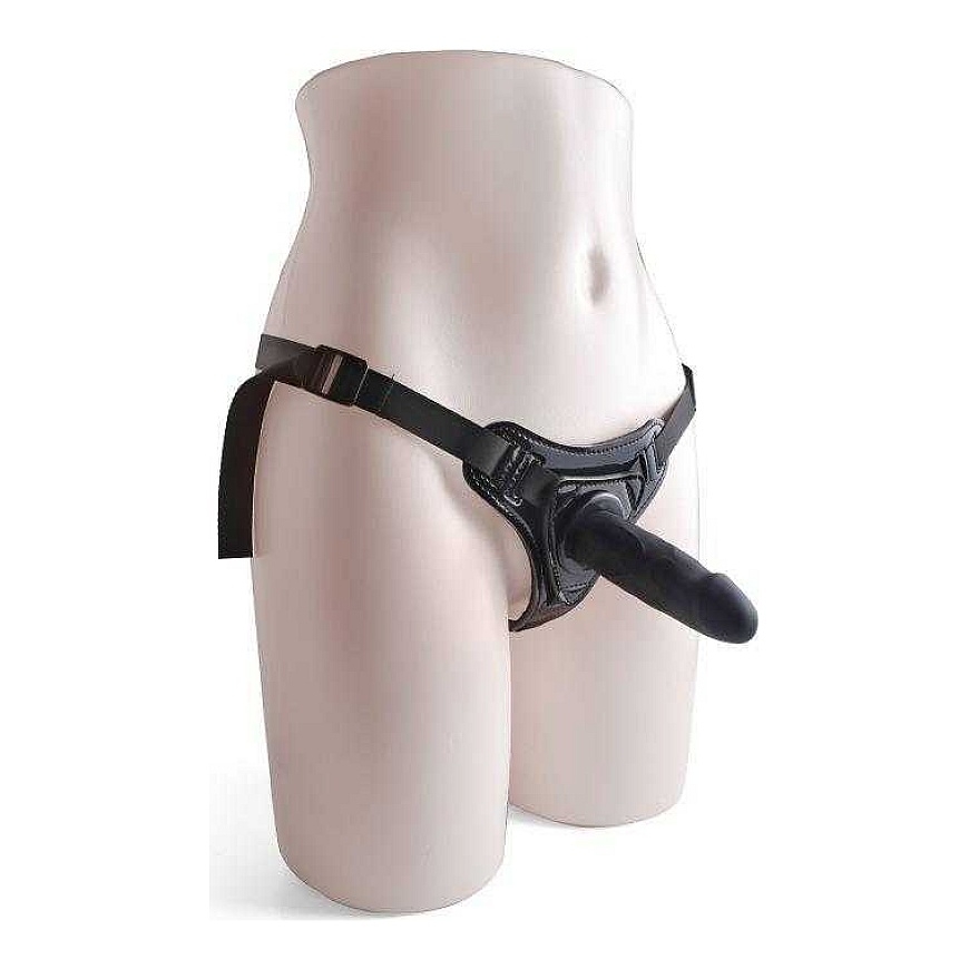 Toyz4Lovers Melni pielīmējami apakšveļa ar silikona dildi 10 cm
