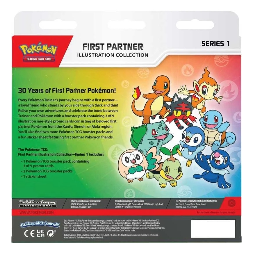 "Pokemon Pokemon TCG" – pirmā partnera ilustrāciju paplašinājuma kolekcija 1 – 3