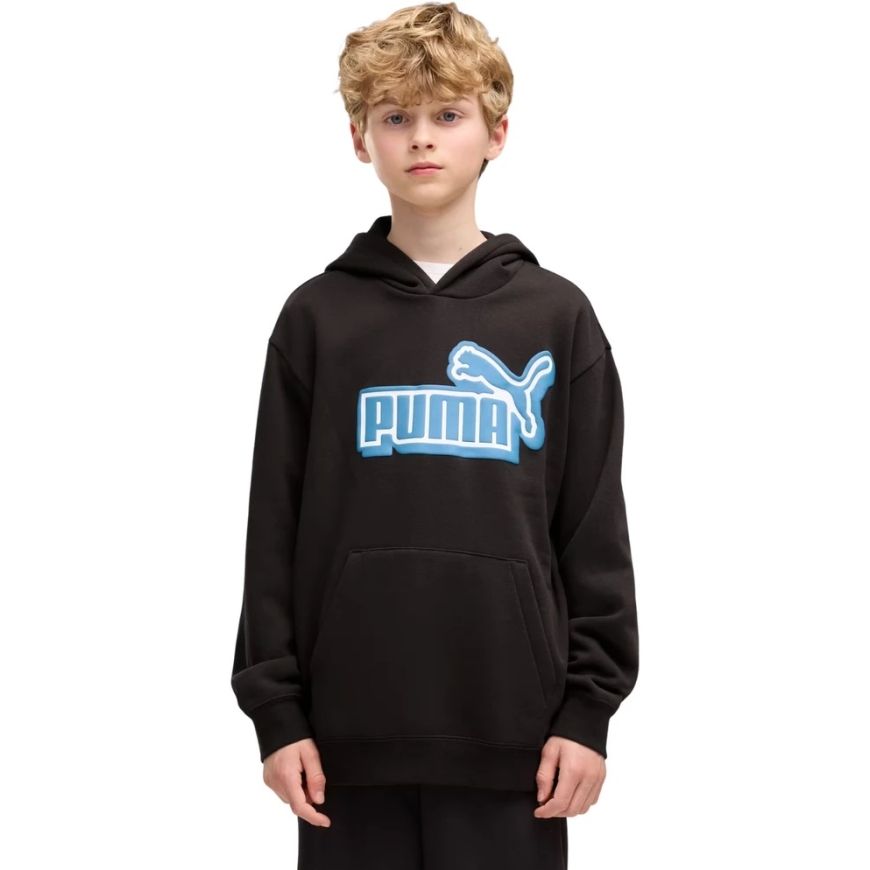 Puma Ess Logo Lab Relaxed Kapuce Krekls Bērniem Melns 694674 01 (140cm)