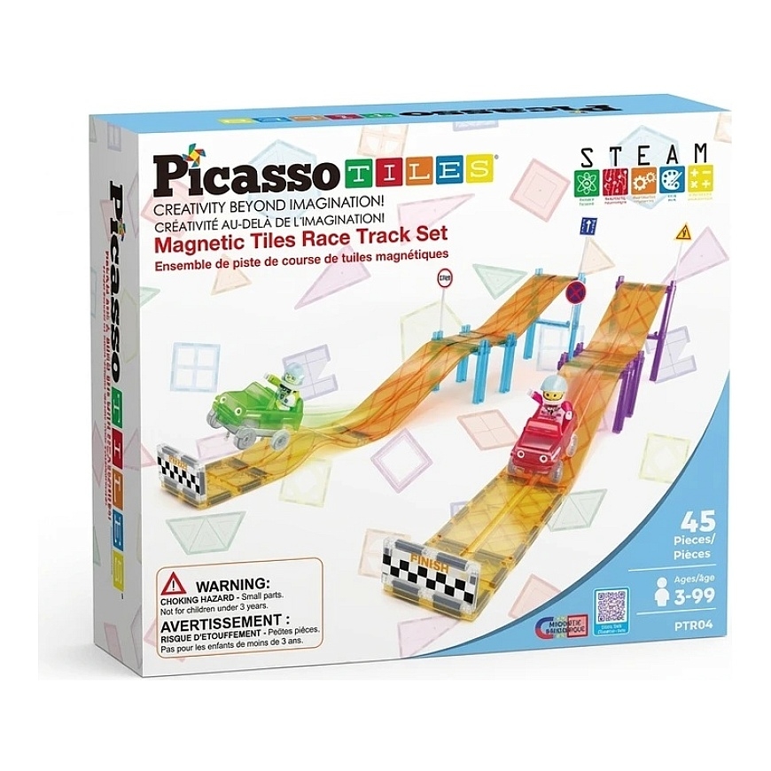 PICASSO TILES Magnetiline konstruktor Racing Track Set 45 tk, PTR04