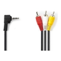 Аудио-видеокабель 3.5 мм мужской 3x RCA мужской никелированный 1.00 м круглый PVC черный CVGL22400BK10 (5412810426546) Аудио-видеокабель 3.5 мм мужской 3x RCA мужской никелированный 1.00 м круглый PVC черный CVGL22400BK10 (5412810426546)