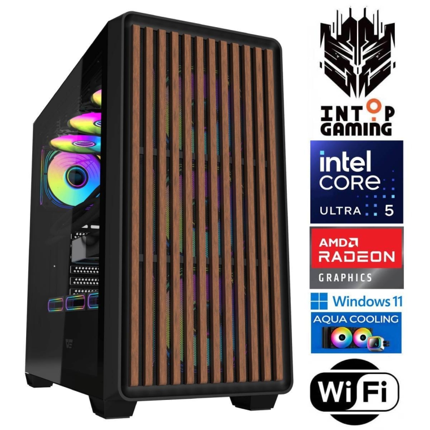 INTOP AQUA Ultra 5 245KF 64GB DDR5 1TB SSD M.2 NVME+2TB RX9060XT 16GB WiFi WIN11