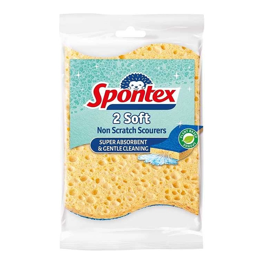 SPONTEX SŪCĪGI MĪKSTI 11X7X2.5CM CĒLULOZES 2GB
