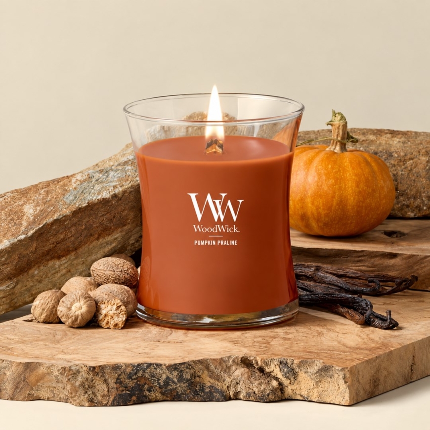 Kvapioji žvakė, vidutinė WOODWICK Pumpkin Praline, 1 vnt. – 3