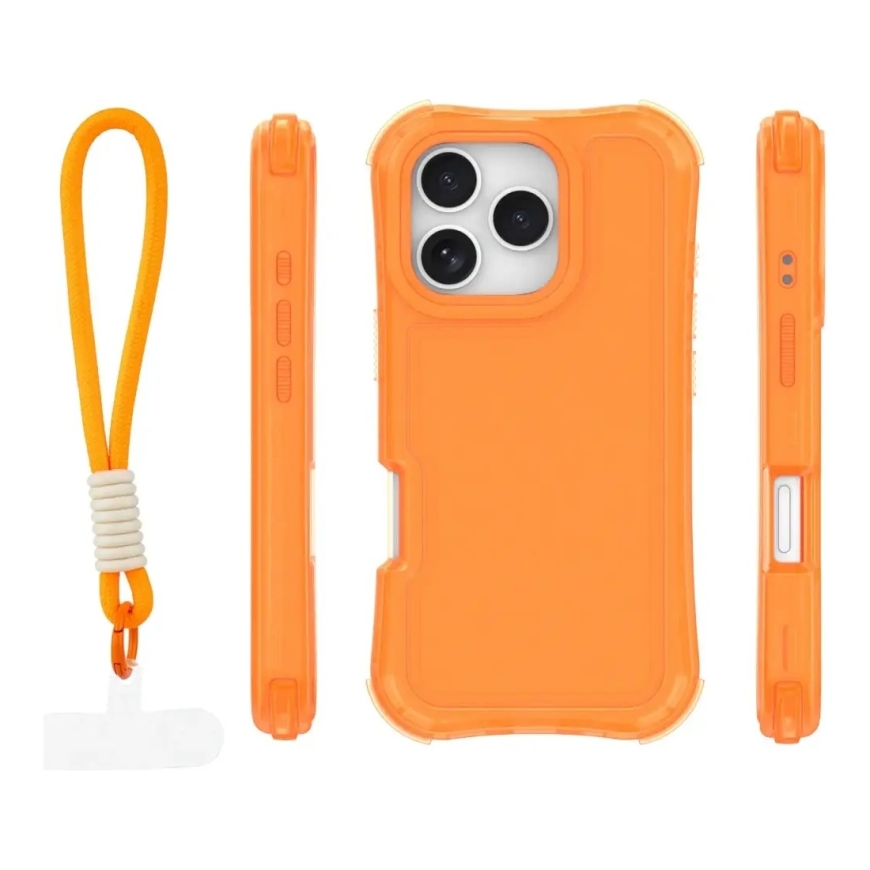 Safepop phone case with strap for iPhone 16 Pro orange – 2