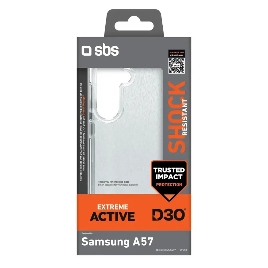 SBS D3O puhelinsuojus Samsung Galaxy A57:lle (A576) läpinäkyvä – 2