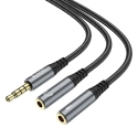 AUX kaabel 2in1 Jack 3,5 mm (meessoost) 2 x Jack 3,5 mm (naissoost) Hoco 0,25 m UPA21 metallhall AUX kaabel 2in1 Jack 3,5 mm (meessoost) 2 x Jack 3,5 mm (naissoost) Hoco 0,25 m UPA21 metallhall
