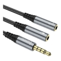 AUX-kaapeli 2in1 Jack 3,5 mm (uros) 2 x Jack 3,5 mm (naaras) Hoco 0,25 m UPA21 metalliharmaa AUX-kaapeli 2in1 Jack 3,5 mm (uros) 2 x Jack 3,5 mm (naaras) Hoco 0,25 m UPA21 metalliharmaa