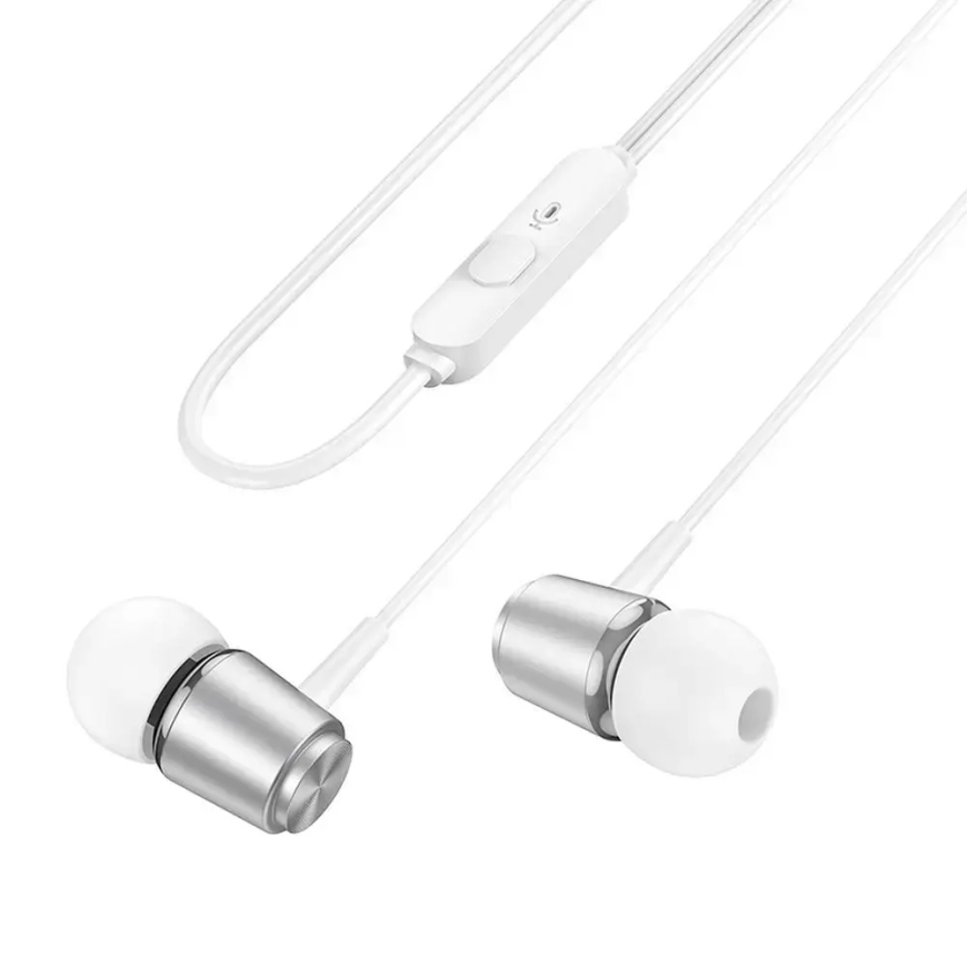 Laidiniai ausinės Jack 3,5 mm Hoco M108 sidabrinės – 2