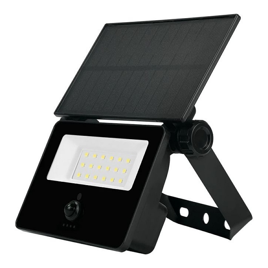 Солнечный прожектор FLOWLITE 4000K 3W 3W 300lm PIR IP65 черный LITE 223943 (5905378223943)