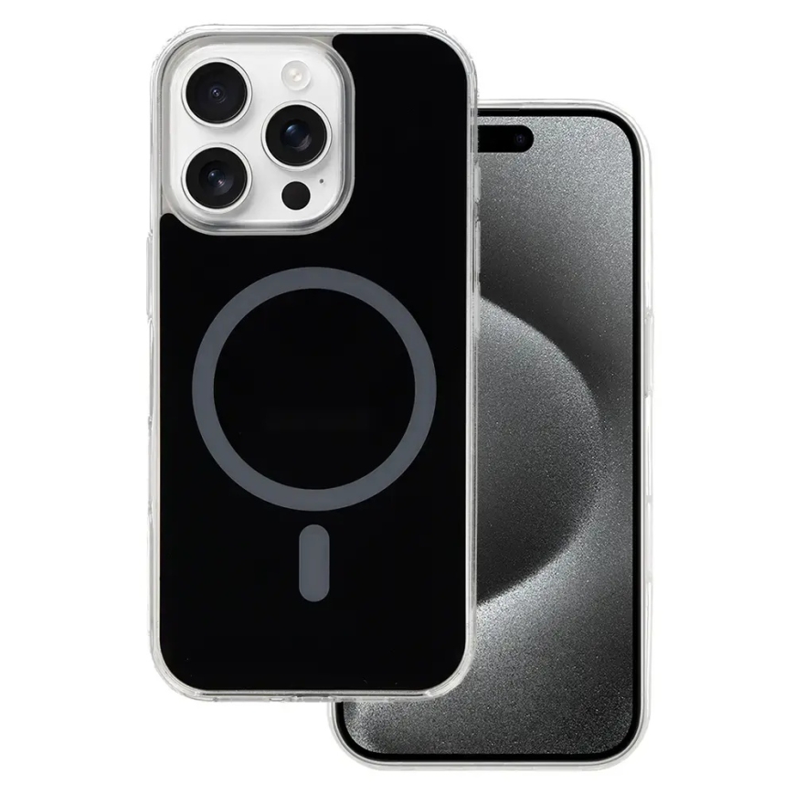 Glossy чехол с поддержкой MagSafe для телефона iPhone 14 Pro чёрный