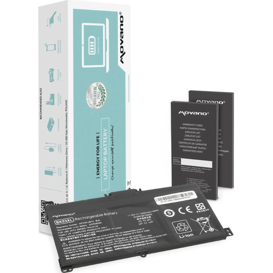 Movano HP Pavilion x360 14-ba bk03xl akku - 3400 mAh (39 Wh)