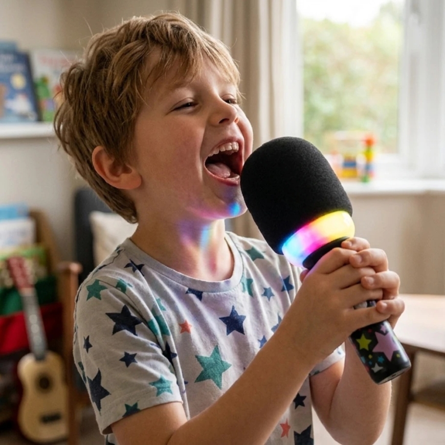 WOOPIE belaidis karaoke mikrofonas su garsiakalbiu juodas – 2