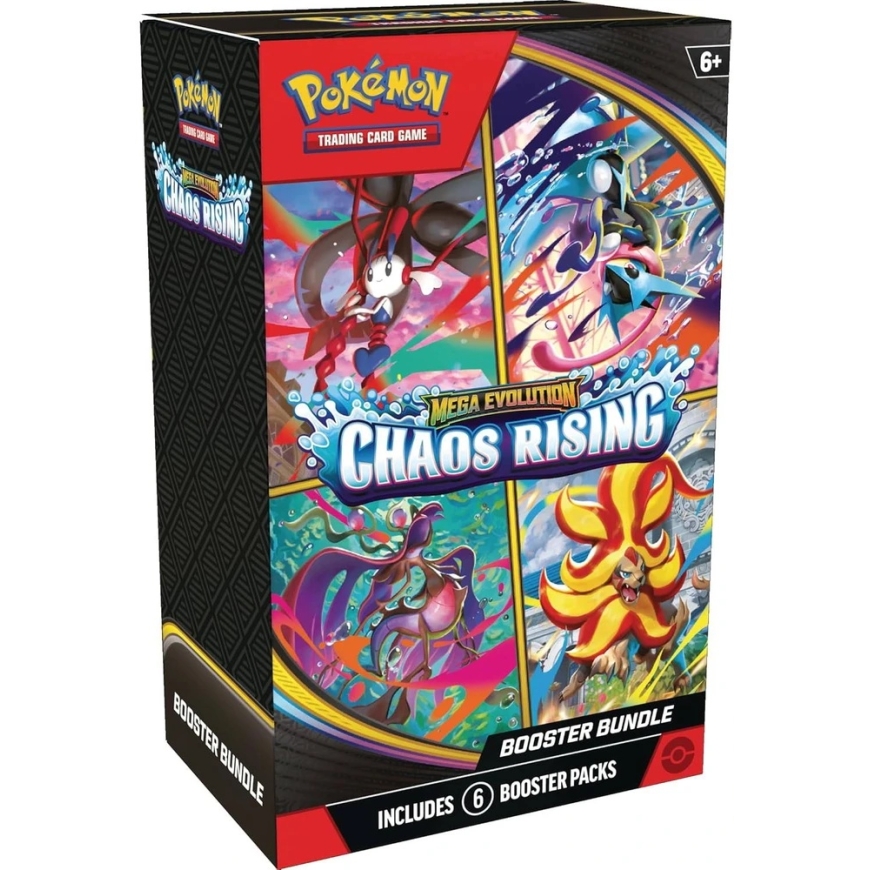 Pokémon TCG Mega Evolution: Chaos Rising Booster Bundle – 6 ENG pakeliai