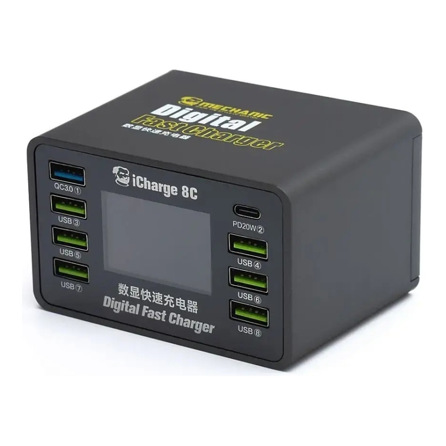Mechanic iCharge 8C kelioninis įkroviklis | 110W | PD, QC | USB-A, USB-C