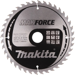 Пила T.C.T. Makita MAKFORCE 210X2.4X30mm 20° T40 B-32356 T.C.T • 210 x30 мм • T40 • 20° • Для Дерева