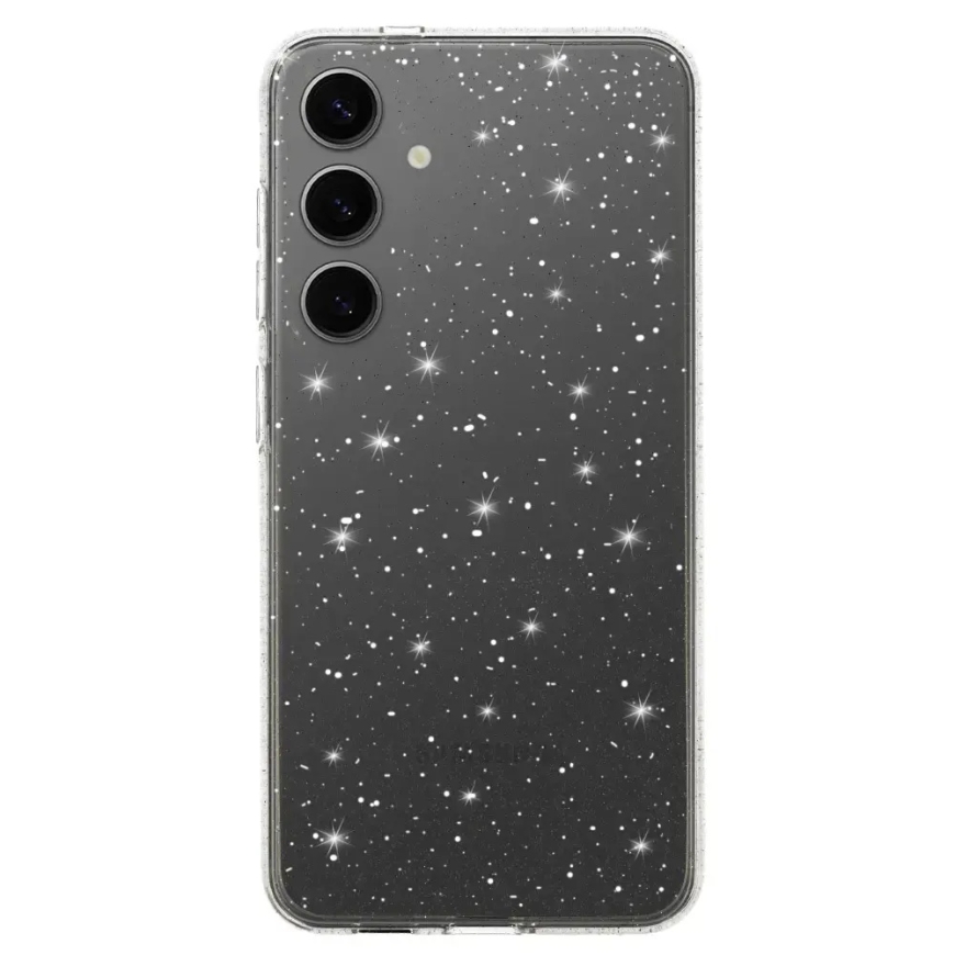 Kristalinis blizgus dėklas Samsung Galaxy S24 FE Sidabrinis – 2