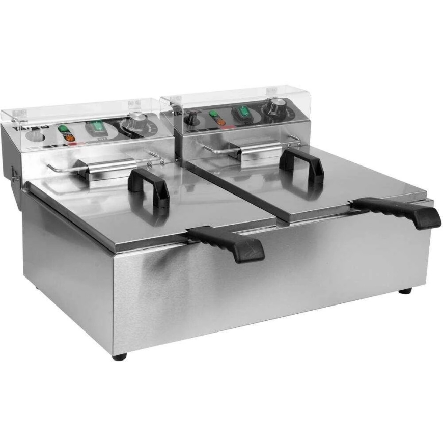 Toya Sa Poland Kaksoisfriteeraaja 2 x 6L, 2 x 3kW, ruostumattomasta teräksestä valmistettu friteeraaja