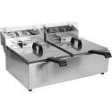 Toya Sa Poland Dviguba gruzdintuvė 2 x 6L, 2 x 3kW, nerūdijančio plieno gruzdintuvė