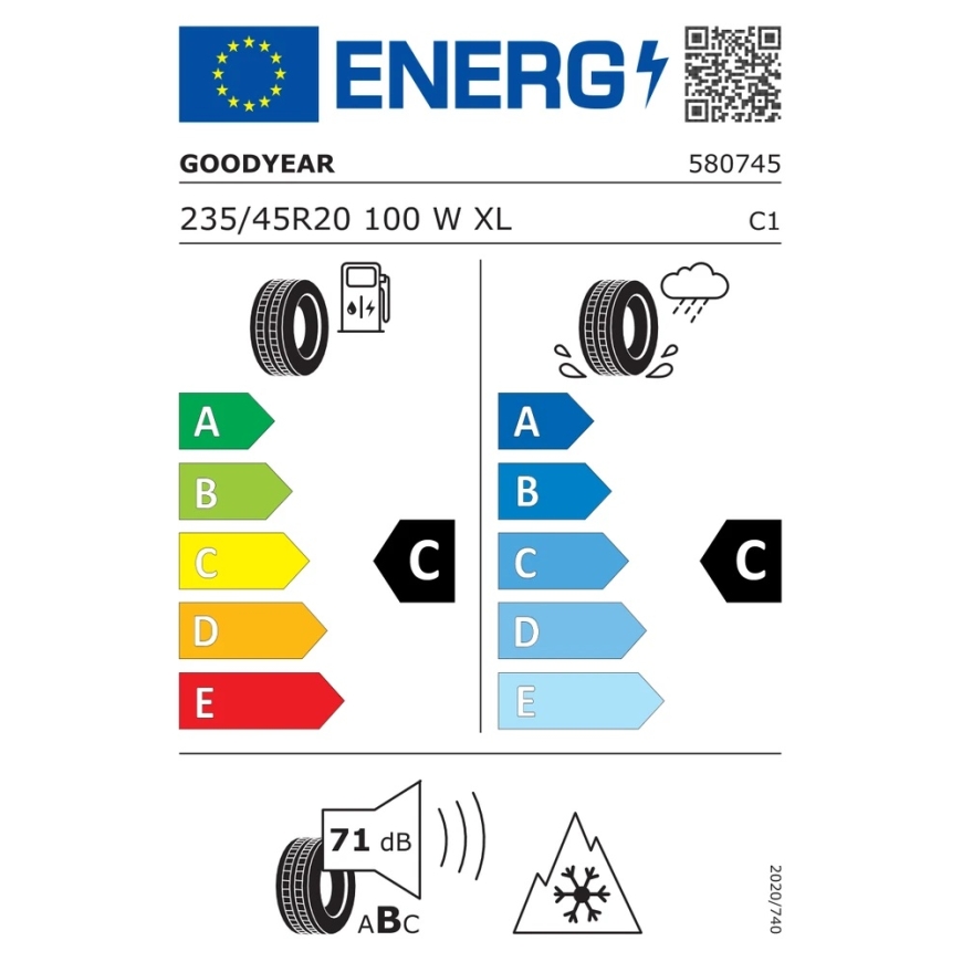 Goodyear Rehvid UltraGrip Performance 3 100 W XL (C C B 71dB) – 4