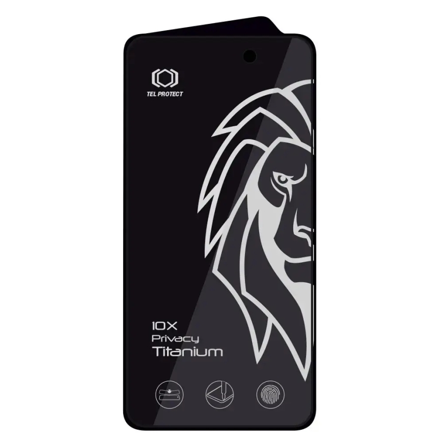 Apsauginis stiklas Tel Protect 10X Privacy Plus Titanium iPhone 16 Pro/17 (apvalkalas) – 3