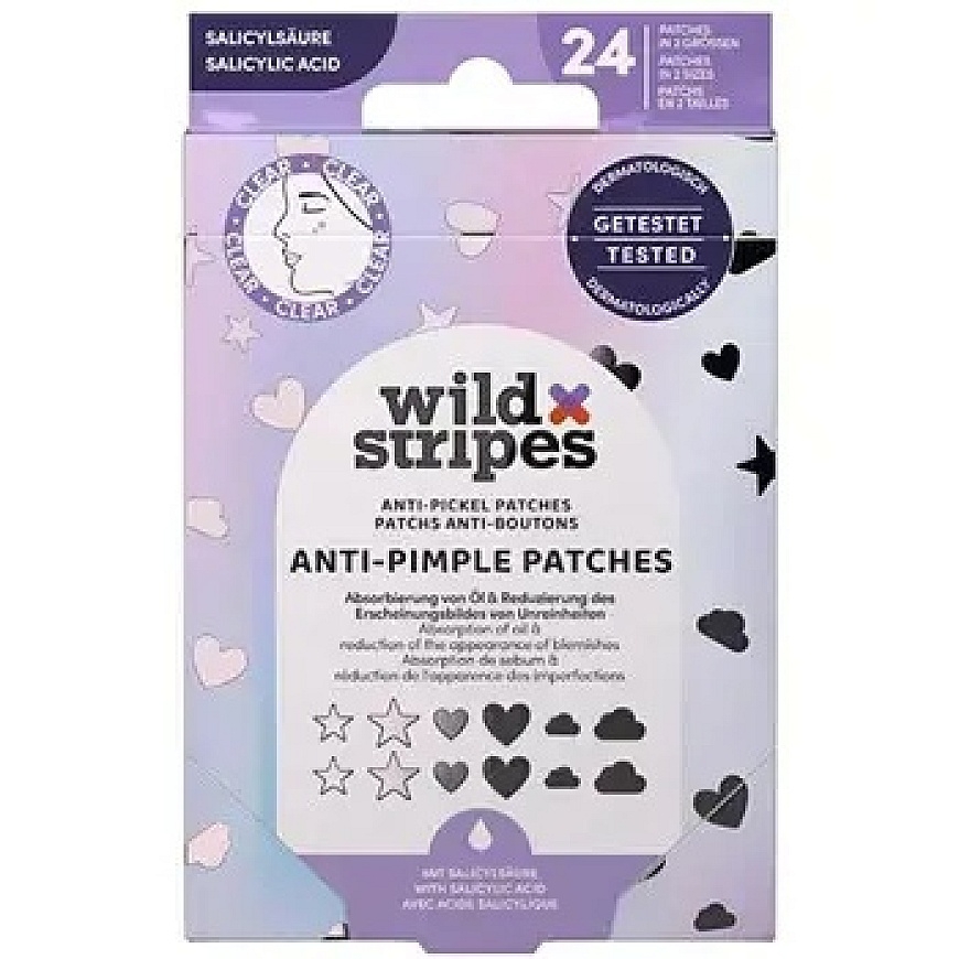 Wild Stripes Holo Clear spuogų pleistrai 24.0 vnt.
