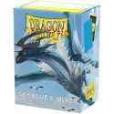 Dragon Shield: Standard Dual Sleeves: Sky Mėlyna & Sidabrinis [Matte] (100 Sleeves)