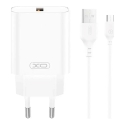 XO CE33 tīkla lādētājs | 18W | QC | USB-A | ar USB-A uz USB-C vadu komplektā | balts XO CE33 tīkla lādētājs | 18W | QC | USB-A | ar USB-A uz USB-C vadu komplektā | balts