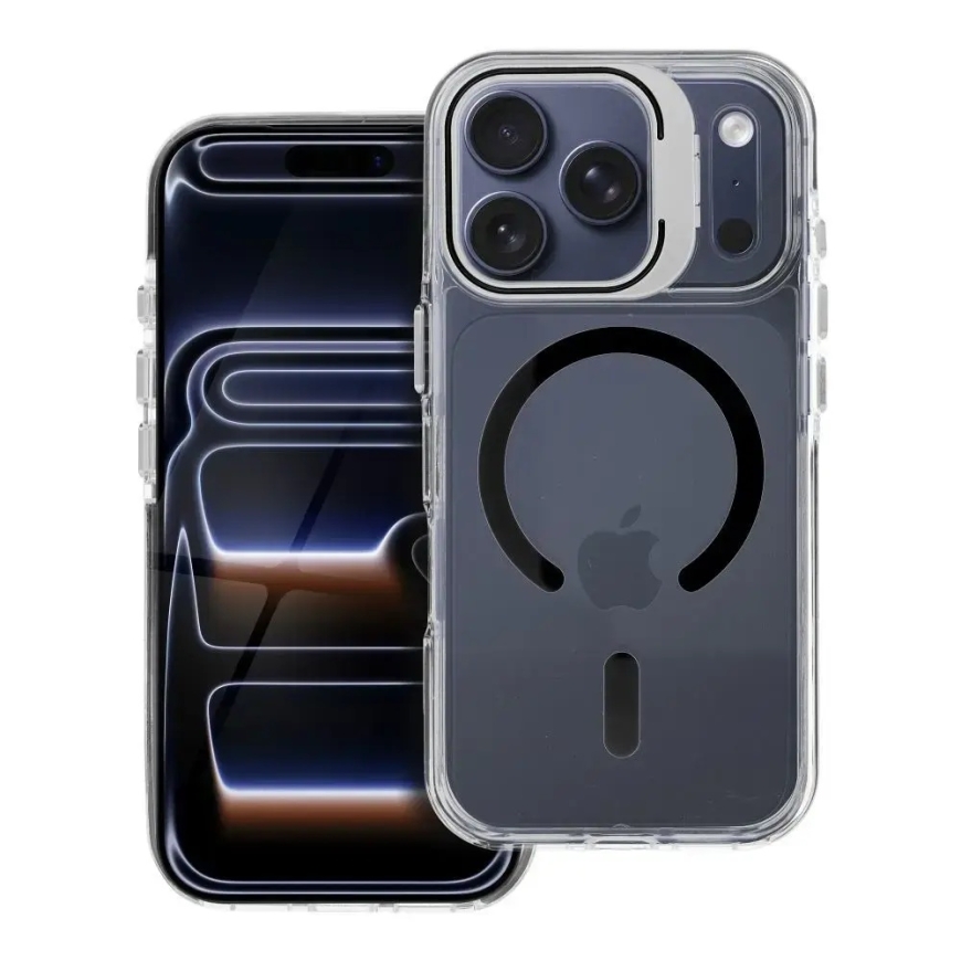 Lens Mag Cover telefoni ümbris MagSafe toega iPhone 17 Pro | iPhone 18 Pro must (kaamera kaitsega)