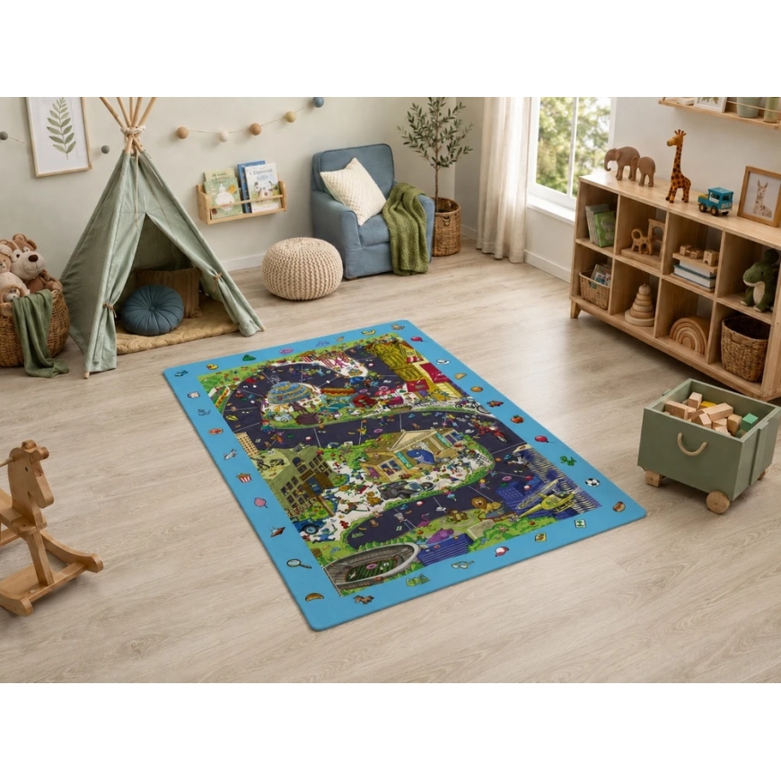 Kilimėlis Ultra Minkštas 100x150 cm - Trefliki, mėlynas – 2