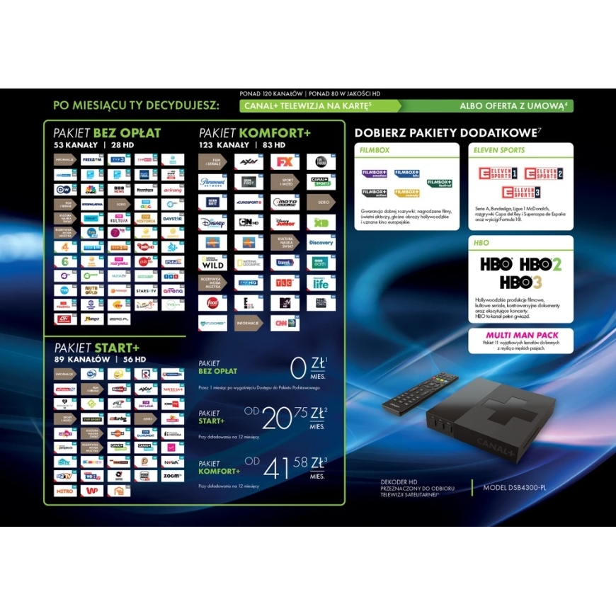 LP CANAL+ SmarDTV DSB4300 paslauga su išankstinio mokėjimo televizija (1 mėnesio paketas) – 2