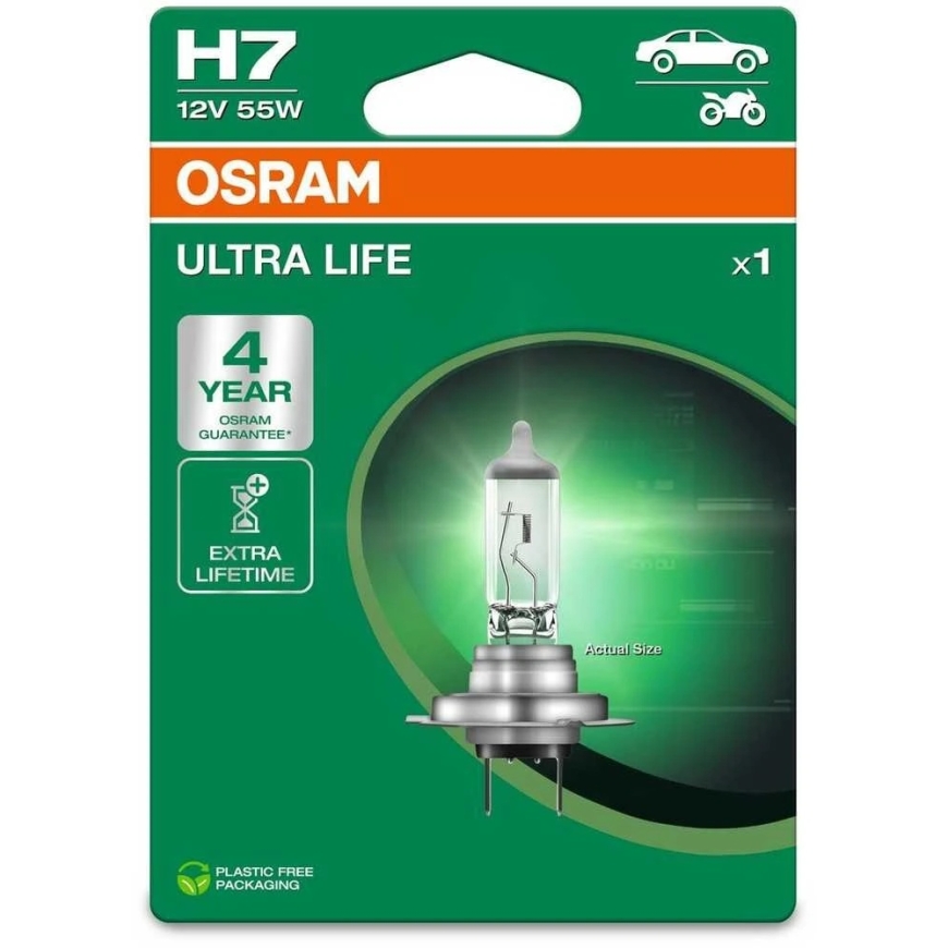 OSRAM Automobilinė lemputė ULTRA LIFE H7 55W 12V PX26D 1vnt – 2