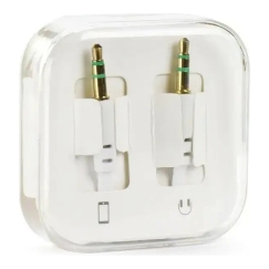 AUX-кабель Jack 3,5 мм (мужской) к Jack 3,5 мм (мужской) BOX 1 м белый
