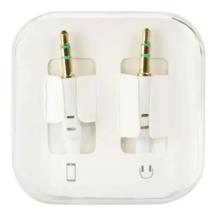 AUX kabelis Jack 3,5 mm (vīrietis) uz Jack 3,5 mm (vīrietis) BOX 1 m balts – 2