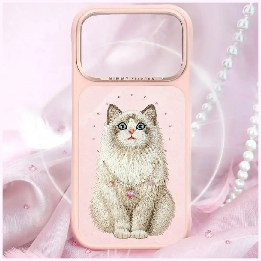 NIMMY kohal LUCKY FASHION CAT, mis on ühilduv MagSafe'iga, IPHONE 18 Pro/17 Pro jaoks roosa – 5