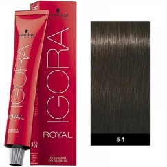 Wella Professionals Schwarzkopf Professional, Igora Royal, pysyvät hiusvärit, 5-1 tuhkanvaaleanruskea, 60 ml naisille
