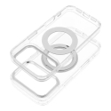 Frame Circle Stand phone case with stand and MagSafe support for iPhone 16 Pro transparent