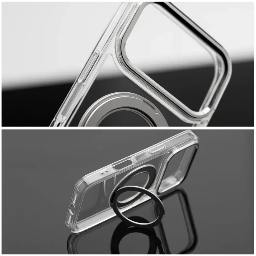 Frame Circle Stand telefono dėklas su stovu ir MagSafe palaikymu iPhone 16 Pro skaidrus – 5
