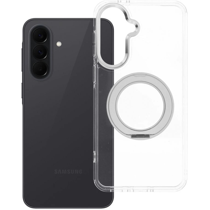 OEM lieta Samsung A37 ar apļa statīvu, saderīga ar MagSafe, caurspīdīga