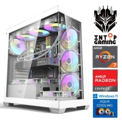 INTOP AQUA Ryzen 7 9800X3D 64GB DDR5 1TB SSD M.2 NVME RX9060XT 16GB WIN11