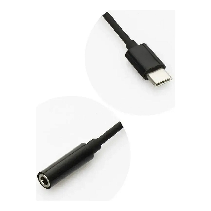 Адаптер AUX Type C (мужской) на Jack 3,5 мм (женский) черный – 2