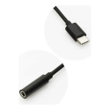AUX Type C (vyriškas) 3,5 mm (moteriškas) juodas adapteris AUX Type C (vyriškas) 3,5 mm (moteriškas) juodas adapteris