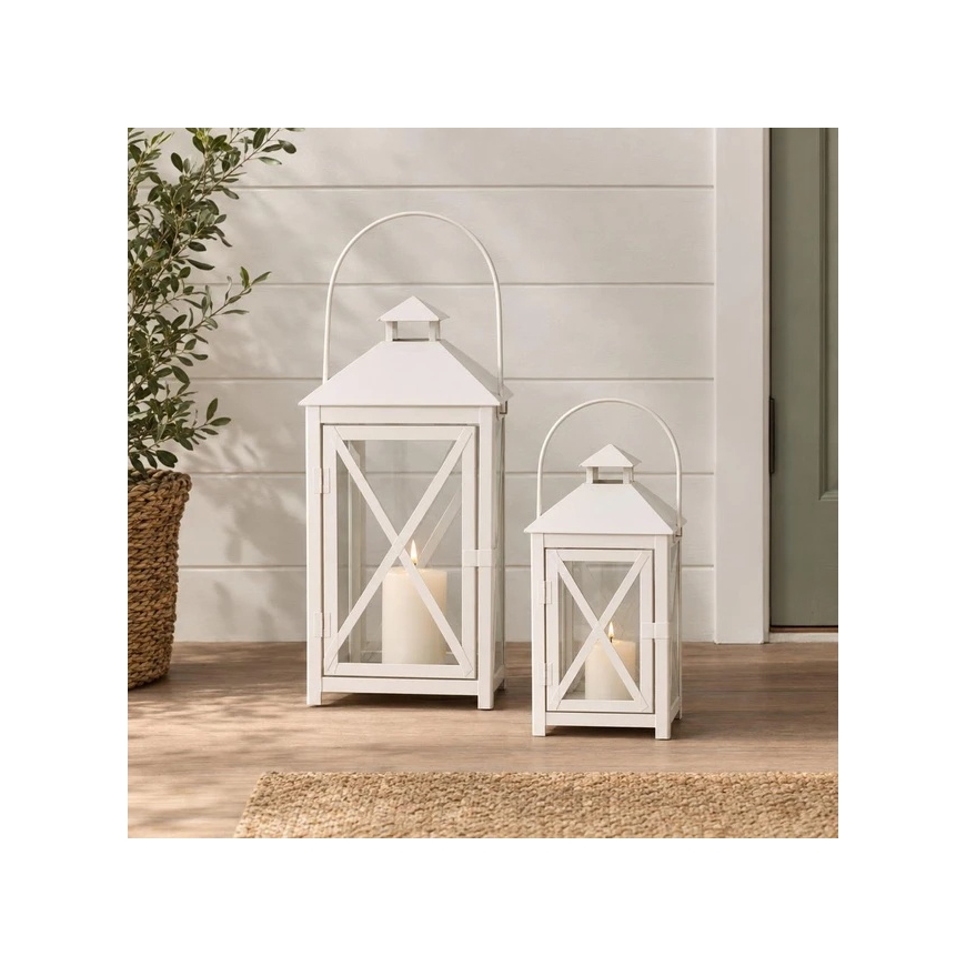 Decorative metal lanterns, set of 2 pieces, 20 x 20 x 40 and 15 x 15 x 30 cm – 3