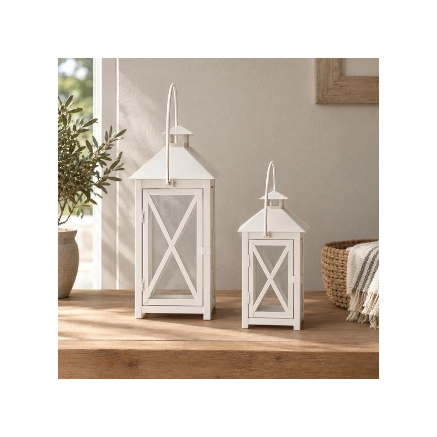 Decorative metal lanterns, set of 2 pieces, 20 x 20 x 40 and 15 x 15 x 30 cm – 4